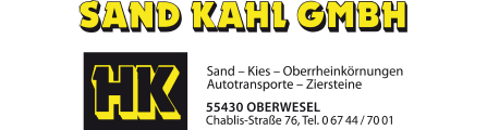 Sand Kahl GmbH | 55430 Oberwesel, Am Hafen, 06744 7001 Sand Kahl GmbH | 55430 Oberwesel, Am Hafen, 06744 7001
